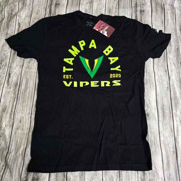 XFL Tampa Bay Vipers T-Shirt Men’s Size Small Black Est 2020 New with Tag - Picture 1 of 7